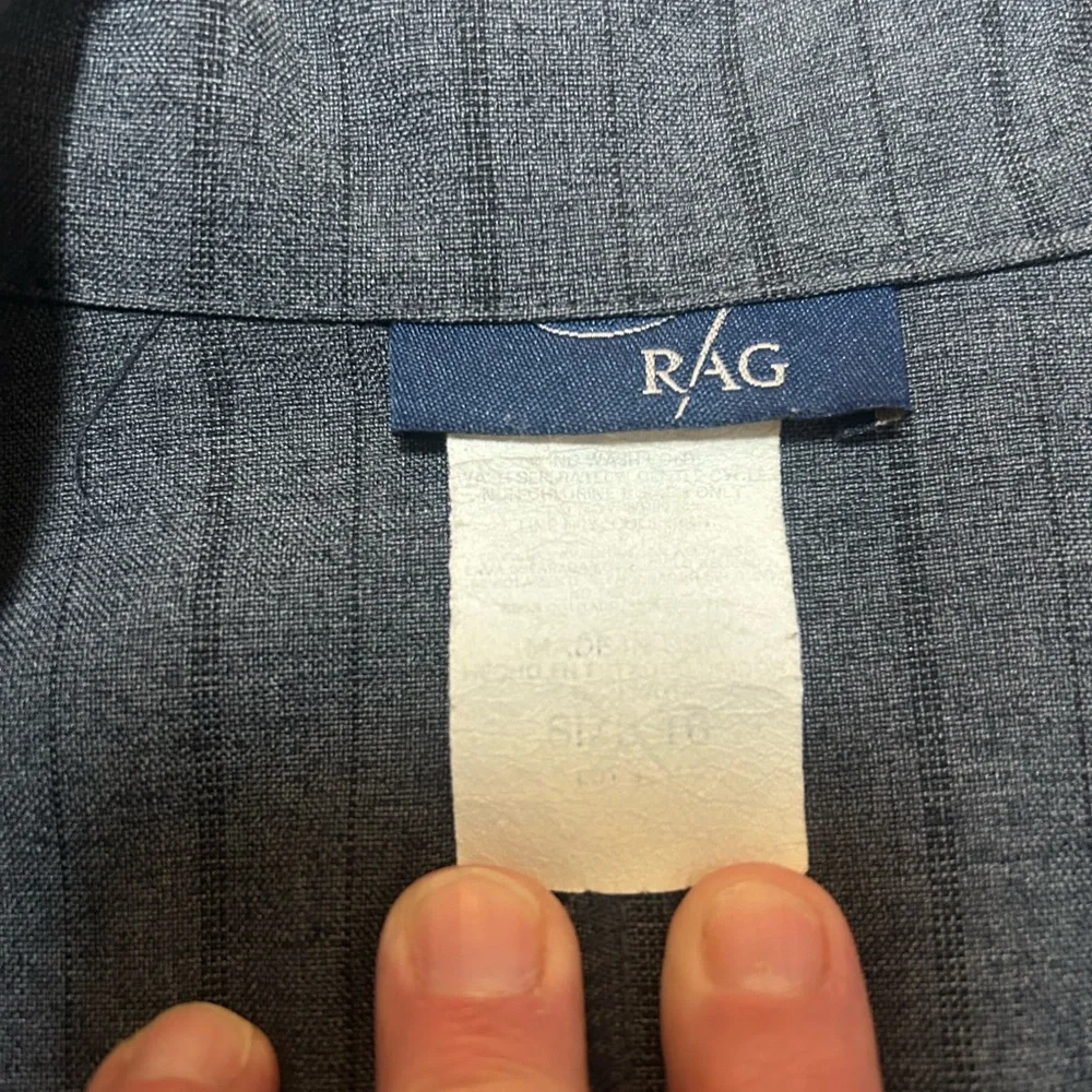 Women’s Rag Gray/black Pin Striped Blazer Size 16